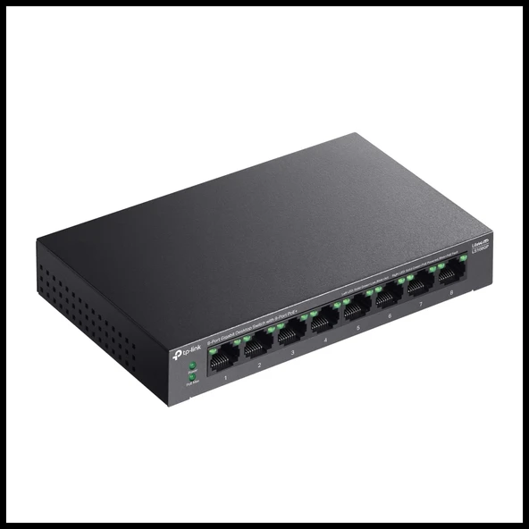 Tp-lınk Ls108gp, Green Tech, 8 Port Gigabit, Poe 62w, Yönetilemez, Metal Kasalı Switch - Resim 4