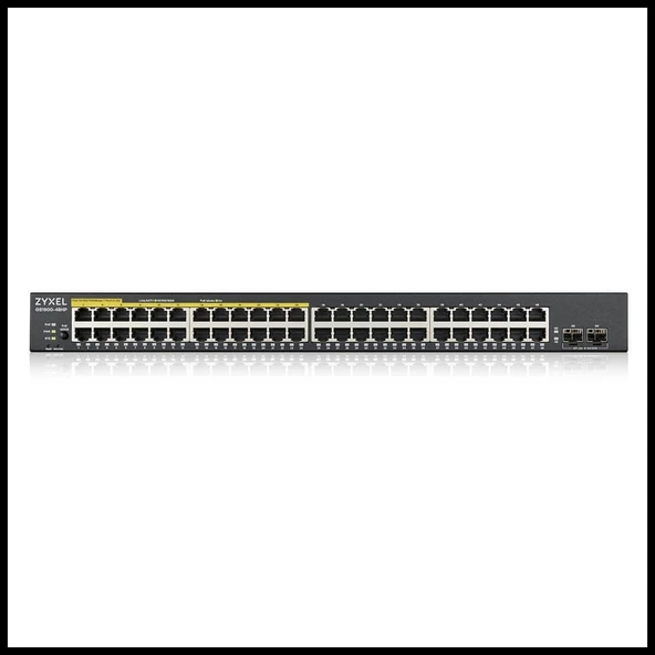 Zyxel Gs1900-48hp V2, 48 Port, Gigabit, 24 Port Poe 170w, 2 Port Gigabit Sfp, Yönetilebilir, Rackmount Switch - Resim 2