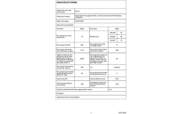 BOSCH SMI4IKW50T D Enerji Sınıfı 5 Programlı Ankastre Bulaşık Makinesi - Resim 5
