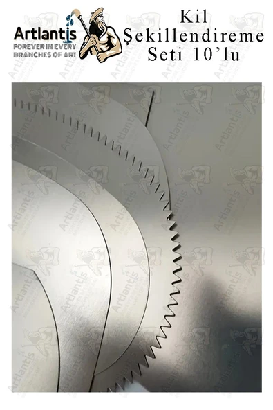 Metal Sistre Çeki Tarağı 10 lu 1 Paket Çömlek Kil Polimer Çelik Kazıyıcı Şekillendirme Seti Paslanmaz - Resim 7