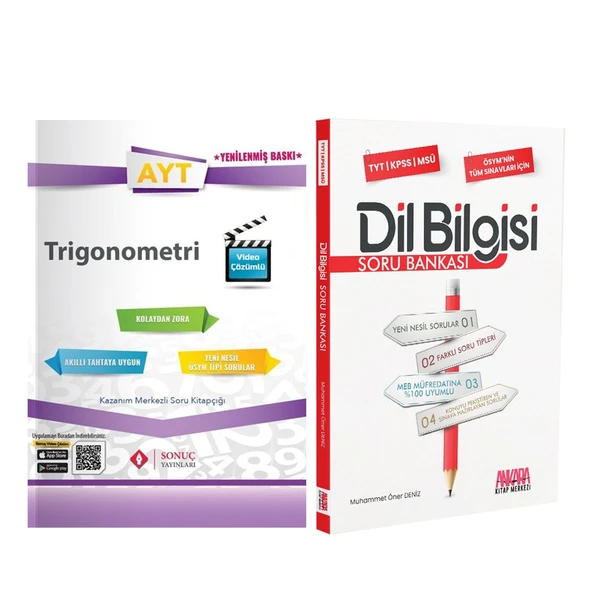 Sonuç Yayınları AYT Trigonometri ve AKM Dil Bilgisi Soru Bankası Seti 2 Kitap ürün görseli 1