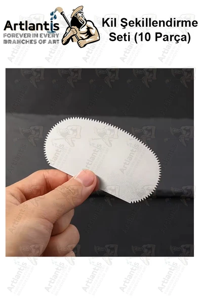 Metal Sistre Çeki Tarağı 10 lu 1 Paket Çömlek Kil Polimer Çelik Kazıyıcı Şekillendirme Seti Paslanmaz - Resim 5