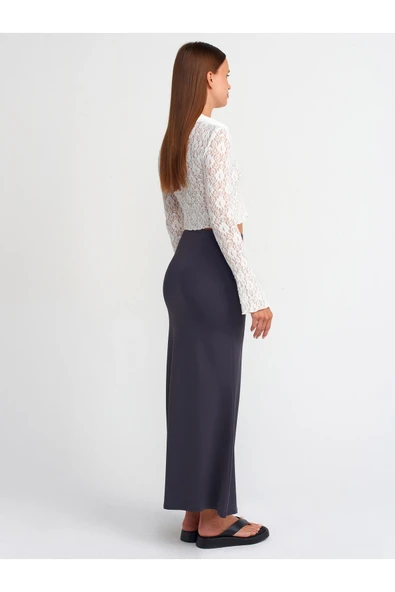 80362 DİLVİN YÜKSEK BEL UZUN ETEK - Resim 2