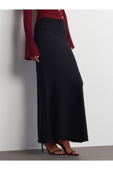 80114 DİLVİN BELİ FİTİLLİ DÖKÜMLÜ TRİKO ETEK - Resim 9