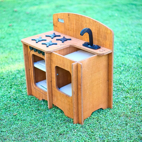 MANDU Ahşap Çocuk Dış Mekan Mutfak - Resim 3