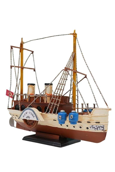 Dekoratif Retro Metal Yolcu Gemisi Vintage 31cm No.3 - Resim 6