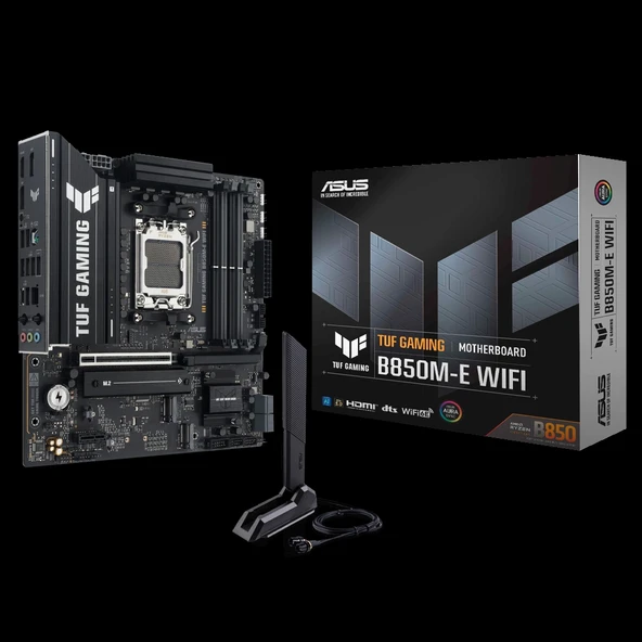 Asus Tuf Gamıng B850m-e Wıfı, 4xddr5, 3x M.2, Hdmı, Dp, Type-c, Wi-fi 6e, Bluetooth V5.3, Am5 Soket Gamıng Anakart