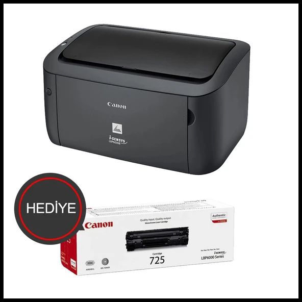 Canon İ-sensys Lbp6030b, Lazer Yazıcı (siyah), Orjinal 1adet Crg725 Toner Hediyeli (dakikada 18 Sayfa) Orijinal Tonerli
