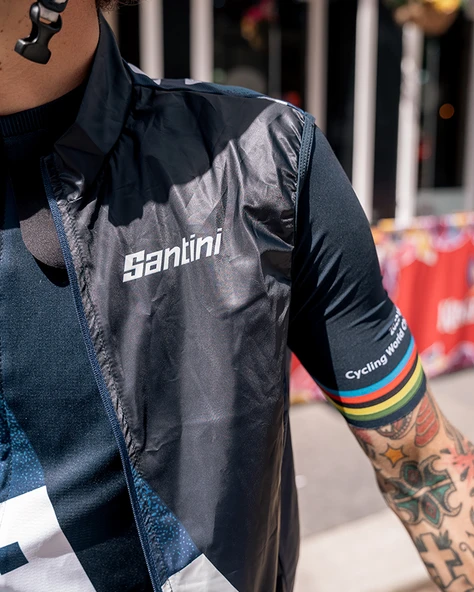 Santini UCI CYCLING WORLD CHAMPIONSHIPS Özel Seri Erkek Rüzgarlık Yelek RE54575CCITY3WCG - Resim 5