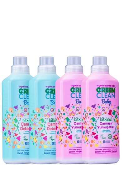 U Green Clean Baby Çamaşır Yumuşatıcısı ve Deterjanı 1 L x 2 ürün görseli