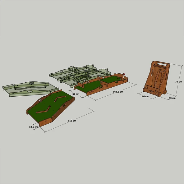 MANDU Ahşap Çocuk Mini Golf Seti - Resim 7
