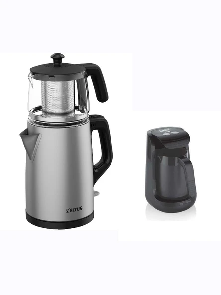Çay Makinesi İnox Gövde Cam Demlik Al Tus ve Schafer Kahve Makinesi ürün görseli