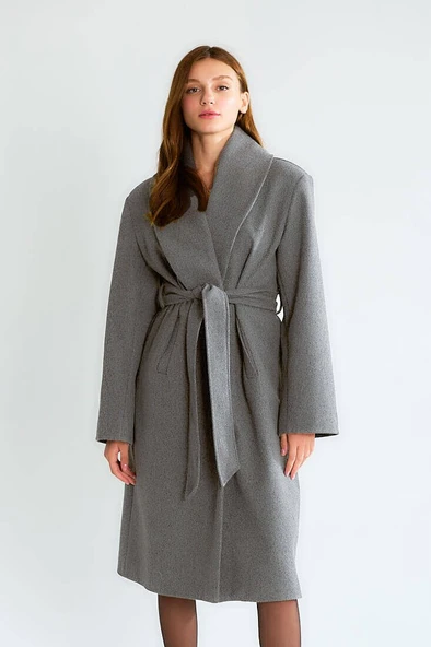 Kadın Kemerli Kaban - Resim 4