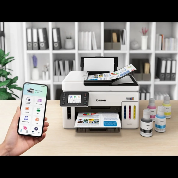Canon Maxıfy Gx6140, Renkli, Mürekkep Mega Tanklı, Yazıcı, Tarayıcı, Wifi, Lan, Duplex, Orijinal Mürekkep - Resim 2
