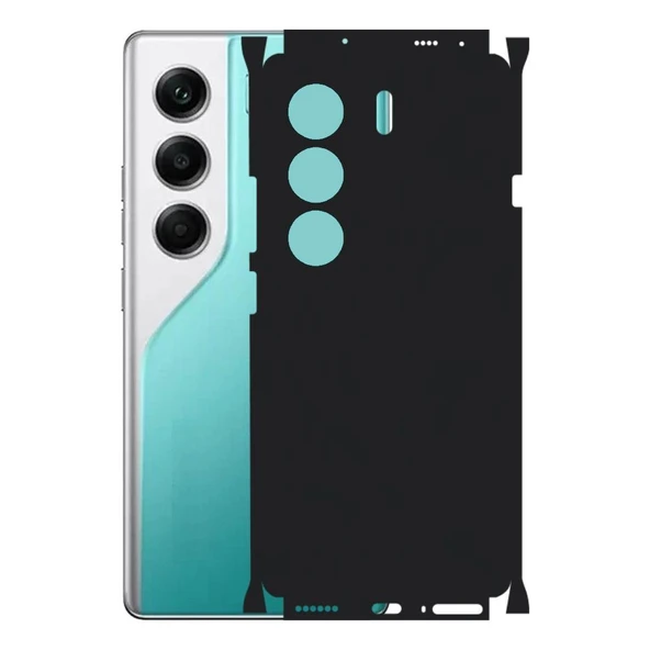 Tecno Camon 40 Pro ile Uyumlu 360 Arka Kaplama Mat Siyah