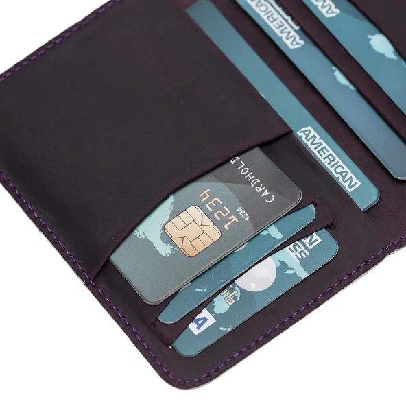 Dalfsen Deri Kartlık G7 Mor - Resim 4