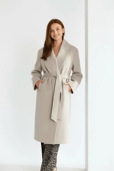 Kadın Kemerli Kaban - Resim 8