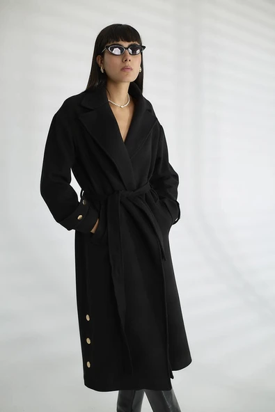 KADIN GOLD DÜGMELİ KABAN - Resim 2