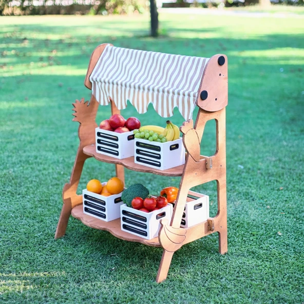 MANDU Ahşap Çocuk Manav Tezgahı - Resim 3