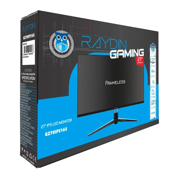 Raydın G270ıps165, 27", 1ms, 165hz, Full Hd, Hdmı, Dp, Usb, Hoparlör, Ips Led, Frameless, Freesync Gaming Monitör - Resim 3