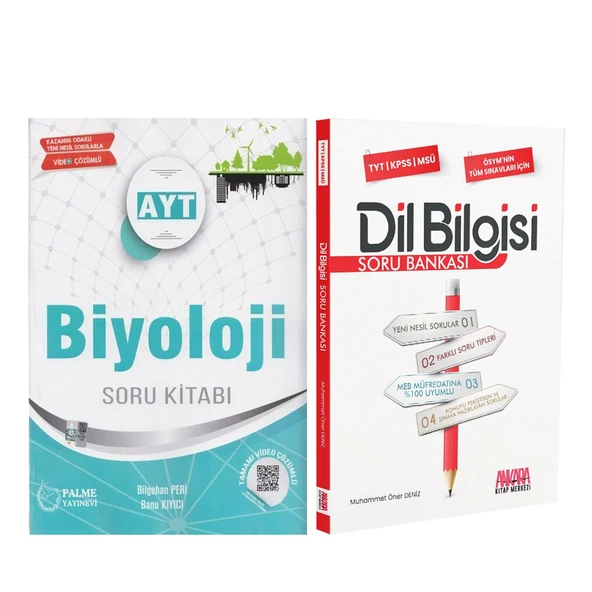 Palme AYT Biyoloji ve AKM Dil Bilgisi Soru Bankası Seti 2 Kitap ürün görseli 1
