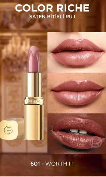 Loreal Paris Color Riche 601 Worth It Saten Bitişli Ruj - Resim 2