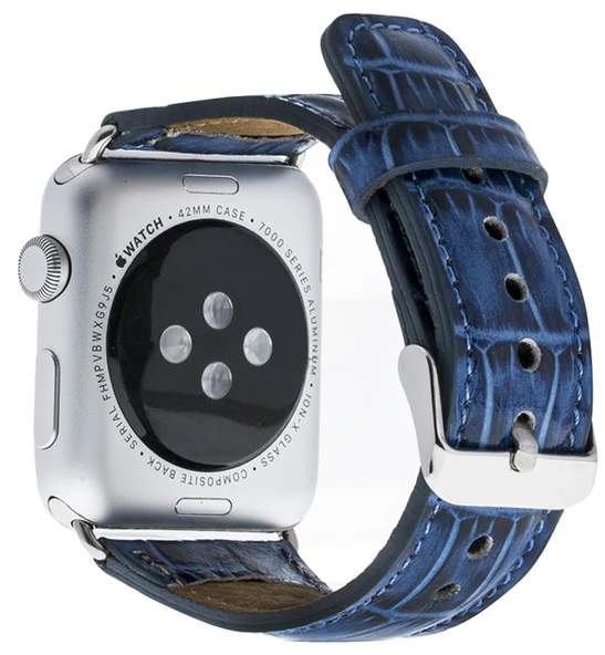 Apple Watch Uyumlu Deri Kordon 42-44-45mm Croco YK07 - Resim 3