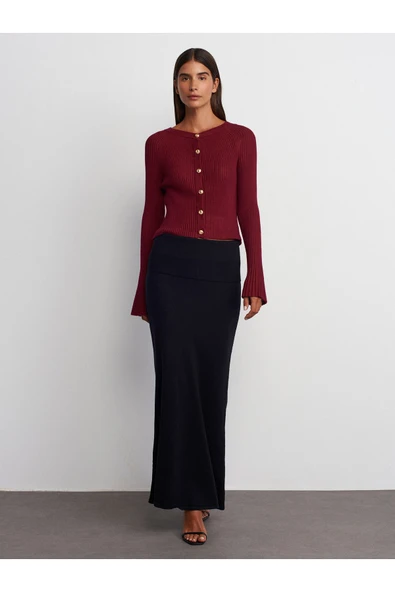 80114 DİLVİN BELİ FİTİLLİ DÖKÜMLÜ TRİKO ETEK - Resim 7