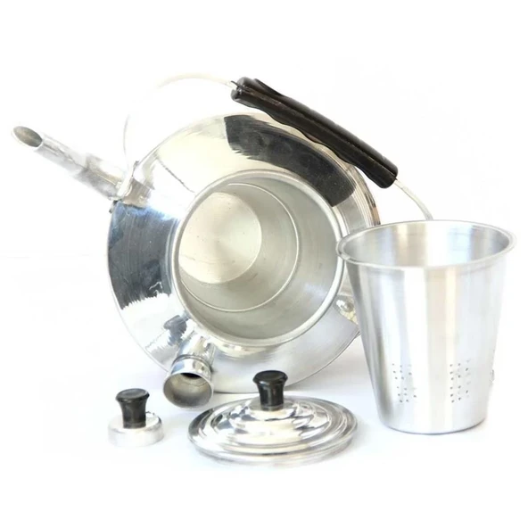 Madfox Çift Taraflı Alüminyum Çaydanlık N°22 Süzgeçli Demlik - Resim 2