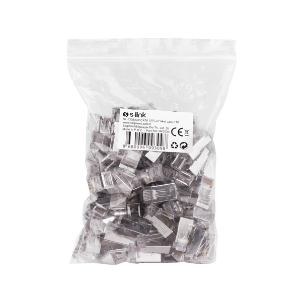 S-lınk Sl-cob24p, Rj45, Yeni Nesil Jac, Utp, Cat6, Metal (100lü Paket) ürün görseli 1