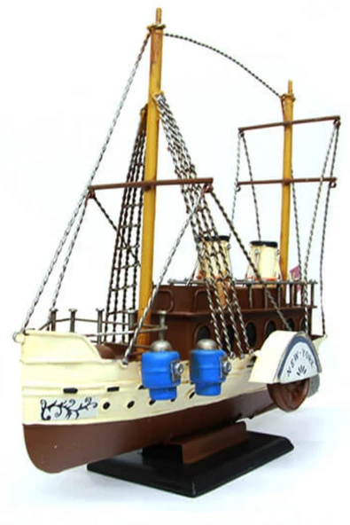 Dekoratif Retro Metal Yolcu Gemisi Vintage 31cm No.3 - Resim 12