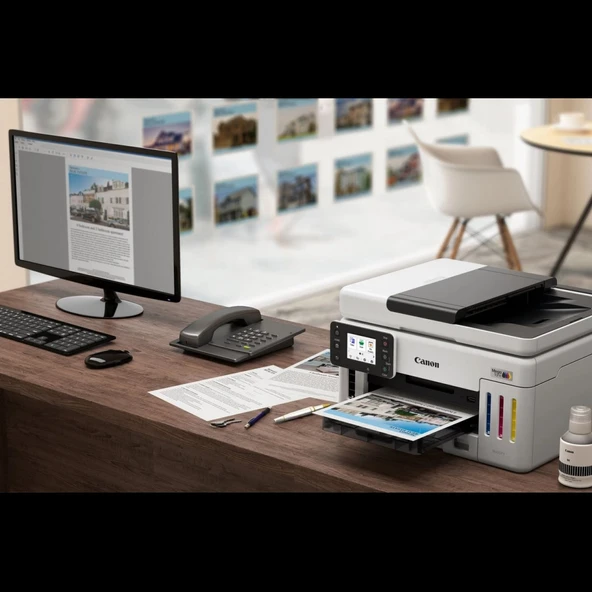 Canon Maxıfy Gx6140, Renkli, Mürekkep Mega Tanklı, Yazıcı, Tarayıcı, Wifi, Lan, Duplex, Orijinal Mürekkep - Resim 3
