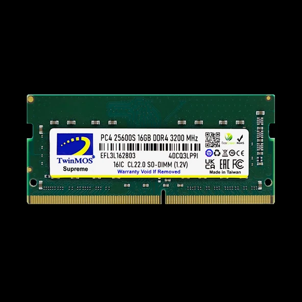 Twinmos Mdd416gb3200n, 16gb, Ddr4, 3200mhz, 1.2v Notebook Ram ürün görseli 1