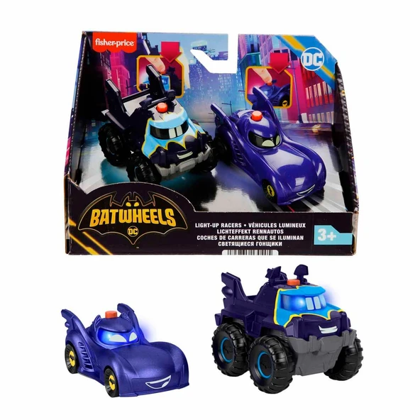 Fisher Price Batman Batwheels Işıklı Yarışçılar Bam & Buff 2’li Paket HML24 HML25 ürün görseli 1