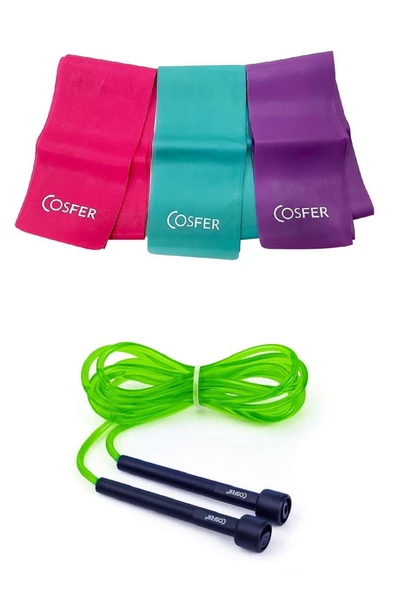 2'li Set Uzunluğu Ayarlanabilir Atlama Ipi 3'lü Yoğa Aerobik Egzersiz Direnç Pilates Bandı ürün görseli