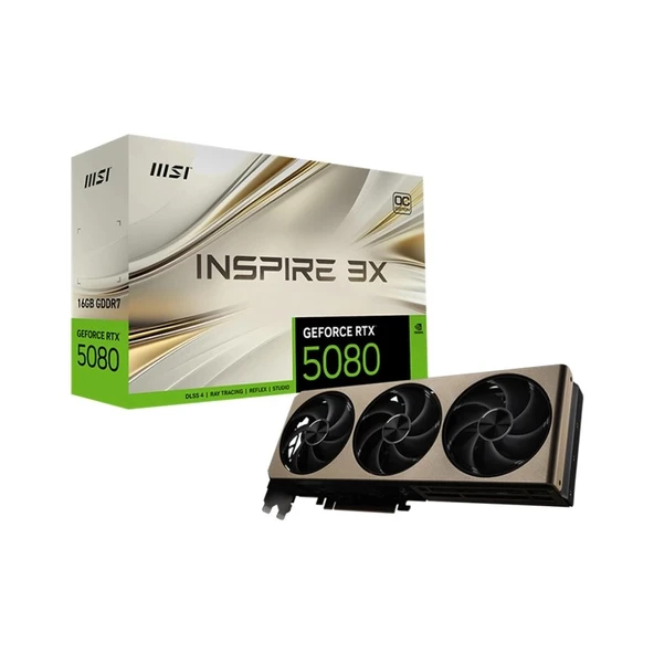 Msı Geforce Rtx5080 16g Inspıre 3x Oc 16gb Gddr7 256bıt 1xhdmı 3xdp Ekran Kartı ürün görseli