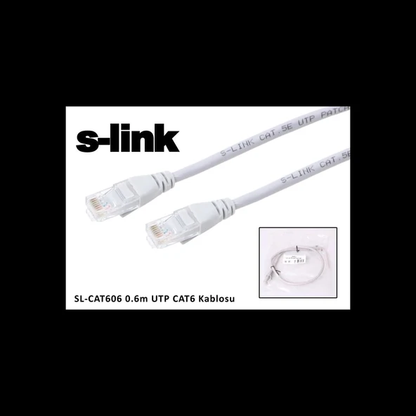 S-lınk Sl-cat606 Cat6 Patch 60cm Kablo (gri) ürün görseli