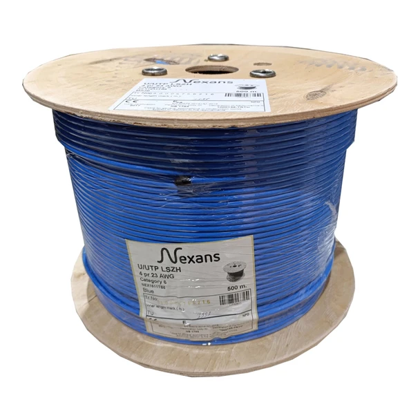 Nexans Nex1611tb5, Mavi, Cat6, 500m, 23awg (0,58mm), Utp, %100 Bakır, Lszh Halogen Free, Makara, Kablo - Resim 2