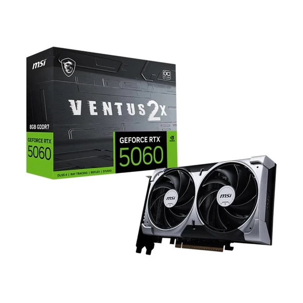 Msı Geforce Rtx5060 8g Ventus 2x Oc 8gb Gddr7 128bıt 1xhdmı 3xdp Ekran Kartı ürün görseli
