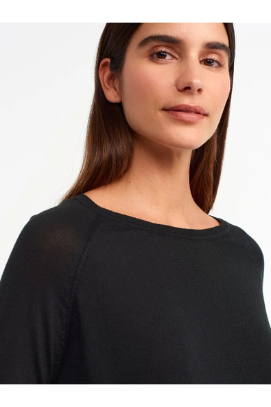 10536 DİLVİN BİSİKLET YAKA BASİC İNCE TRİKO KAZAK - Resim 8