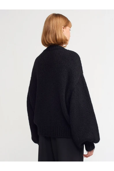 60185 DİLVİN HIRKA V YAKA ÇİLEK NAKIŞLI BALON KOL - Resim 11