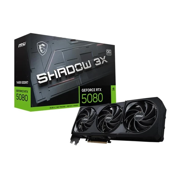 Msı Geforce Rtx5080 16g Shadow 3x Oc 16gb Gddr7 256bıt 1xhdmı 3xdp Ekran Kartı ürün görseli