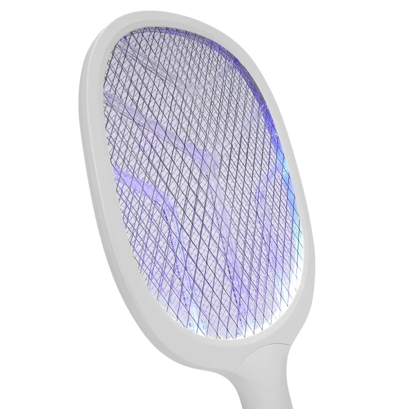 Asonıc As-a25, Beyaz-gri, 3000v, Raket Tipi, Uv Mor Işıklı, 1200mah, Bataryalı, Şarj Edilebilir, Sinek Öldürücü - Resim 3
