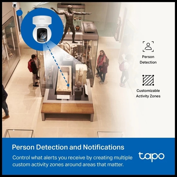 Tp-lınk Tapo C202, Bebek/ev Güvenlik Kamerası, Wifi-ehernet, 1080p, 12mt Gece Görüşü, Pan/tılt, İki Yönlü Ses - Resim 5