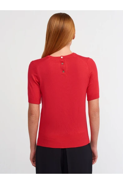 10426 DİLVİN KAZAK BİSİKLET YAKA ARKASI DÜĞMELİ KISA - Resim 10