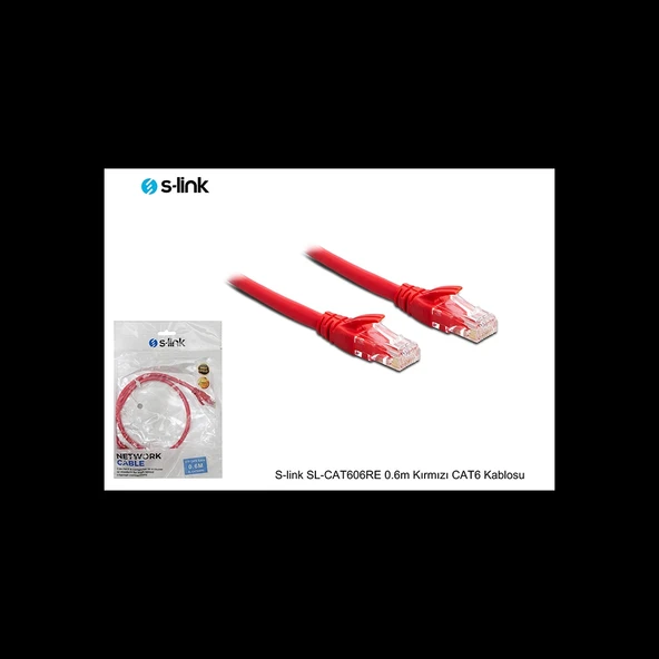 S-lınk Sl-cat606re Cat6 Patch 60cm Kablo (kırmızı) ürün görseli