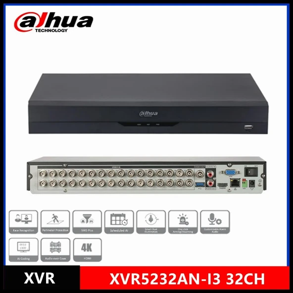 Dahua Xvr5232an-ı3, 32kanal, 5mpix, H265+, 2 Hdd Desteği, 5in1 Dvr Cihazı ürün görseli