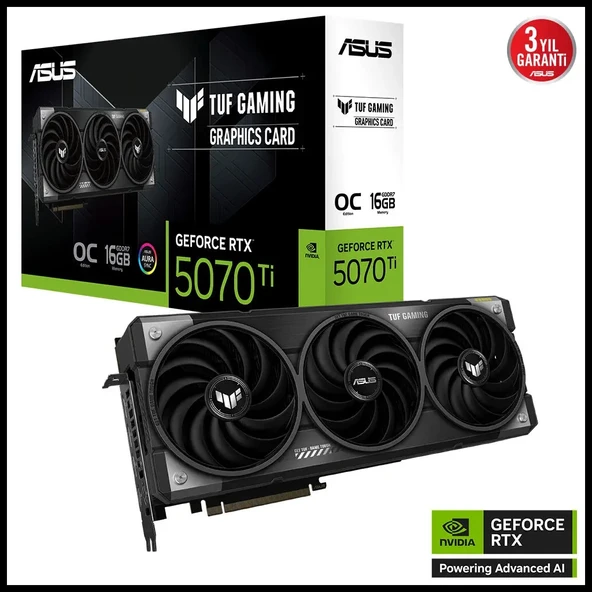 Asus Tuf-rtx5070tı-o16g-gamıng, 16gb, 256bit, Gddr7, 2xhdmı, 3xdp Gamıng Ekran Kartı ürün görseli