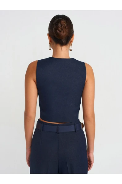 60565 DİLVİN DÜĞMELİ YELEK - Resim 3