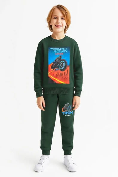 Erkek Çocuk 3 İplik Şardonlu Alt-Üst Takım Görsel Baskılı 3-10 Yaş 12408 - Resim 2